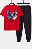 Uyguntarz Unisex Butterfly Baskılı 2'li Eşofman Takımı