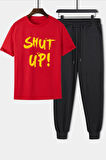 Uyguntarz Unisex Shut Up Baskılı 2'li Eşofman Takımı
