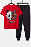 Uyguntarz Unisex Panda Baskılı 2'li Eşofman Takımı
