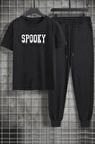 Uyguntarz Unisex Spooky Baskılı 2'li Eşofman Takımı