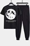Uyguntarz Unisex The Moon Baskılı 2'li Eşofman Takımı