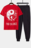 Uyguntarz Unisex Yin & Yang Baskılı 2'li Eşofman Takımı