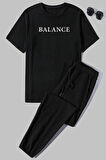 Uyguntarz Unisex Balance Baskılı 2'li Eşofman Takımı