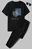 Uyguntarz Unisex Minimal line drawing Baskılı 2'li Eşofman Takımı