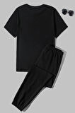Uyguntarz Unisex Minimal line drawing Baskılı 2'li Eşofman Takımı