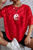 Uyguntarz Unisex Yin & Yang Baskılı T-shirt