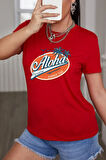 Uyguntarz Unisex Aloha Baskılı T-shirt