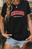 Uyguntarz Unisex Chiago Baskılı T-shirt