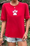 Uyguntarz Unisex Paw Baskılı T-shirt