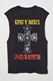 Siyah Guns N' Roses Appetite For Destruction Kolsuz Unisex T-shirt