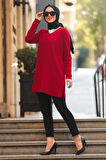 Kırmızı Tesettür Triko Tunik 18120K