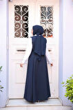 Jile Elbise Lacivert Tesettür İkili Takım 30284L