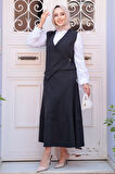Siyah Tesettür Etekli İkili Takım 75471S