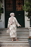 Desenli Bisküvi Tesettür Kimono 32121BS