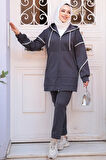 Fermuarlı Füme Tesettür İkili Takım 12621FU