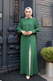 Kolyeli Yeşil Tesettür İkili Takım 76161Y