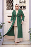 Yeşil Tesettür Üçlü Takım 76371Y