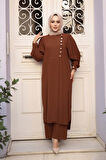 Kahverengi Tesettür İkili Takım 7655KH