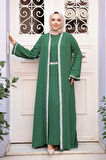 Elbiseli Yeşil Tesettür İkili Takım 76852Y
