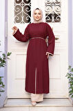 Yırtmaç Detaylı Koyu Bordo Tesettür İkili Takım 76112KBR