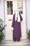 Ceketli Lila Tesettür Üçlü Takım 7678LILA