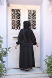 Etekli Siyah Tesettür İkili Takım 56812S