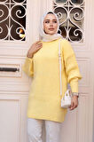 Sarı Tesettür Triko  Kazak Tunik 7852SR