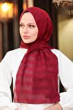 Şerit Detaylı Bordo Şal 5305BR