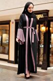 Kolları Detaylı Açık Gül Kurusu Tesettür Abaya 55510AGK