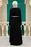 Kemerli Bej Tesettür Abaya 55440BEJ