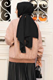 Düğmeli Camel Tesettür Bomber Ceket 9263C