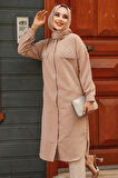 Düğmeli Camel Tesettür Tunik 24201C