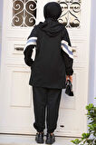 Fermuarlı Siyah Tesettür İkili Takım 20135S