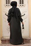 Siyah Sweat Tesettür Elbise 23641S