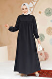 Kot Siyah Tesettür Elbise 19125S