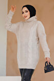 Bej Tesettür Kazak Tunik 40674BEJ