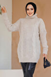 Bej Tesettür Kazak Tunik 40674BEJ