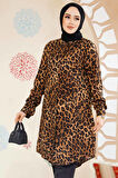Desenli Leopar Tesettür Tunik 11716LP