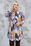 Desenli Camel Tesettür Tunik 11724C