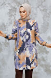 Desenli Camel Tesettür Tunik 11724C