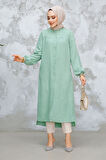 Düğmeli Mint Tesettür Tunik 5642MINT