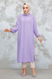 Düğmeli Lila Tesettür Tunik 41401LILA