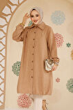 Düğmeli Camel Tesettür Tunik 70881C