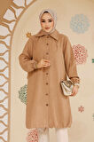 Düğmeli Camel Tesettür Tunik 70881C