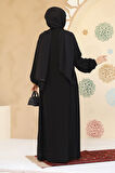Fermuarlı Siyah Tesettür Abaya 45295S