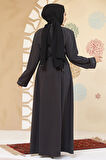 Fermuarlı Antrasit Tesettür Abaya 45297ANT