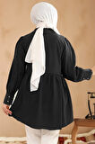 Bebe Yaka Siyah Tesettür Tunik 40691S