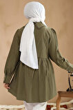 Bebe Yaka Haki Tesettür Tunik 40691HK