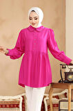 Bebe Yaka Fuşya Tesettür Tunik 40691FU