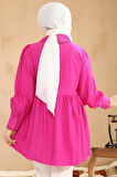 Bebe Yaka Fuşya Tesettür Tunik 40691FU